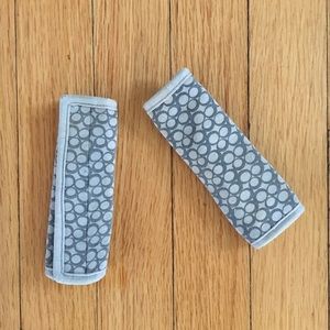Gray cotton car seat strap covers